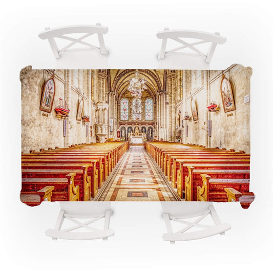 Retro Church Fashionable Multifunctional Rectangular Dustproof Coffee Table Tablecloth Outdoor Party Tablecloth Accessories