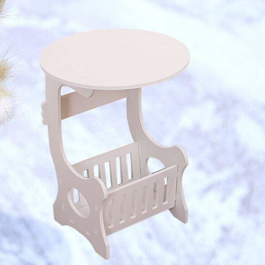 TAILTOSS Modern Accent Table Mini Coffee Table Bamboo with Snack Holder for Sofa Bed Side Use 1Pcs 18.47X14.15X9.43in