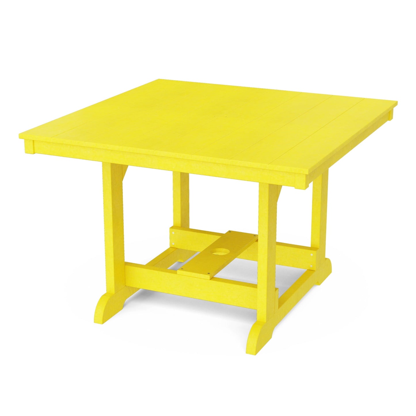 Wildridge Heritage 44"x44" Dining Table, Lemon Yellow - Outdoor Weather Resistant Recycled Plastic Furniture for Patio
