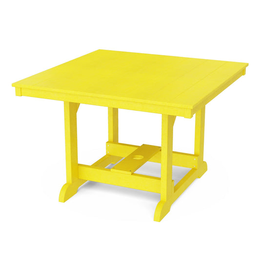 Wildridge Heritage 44"x44" Dining Table, Lemon Yellow - Outdoor Weather Resistant Recycled Plastic Furniture for Patio