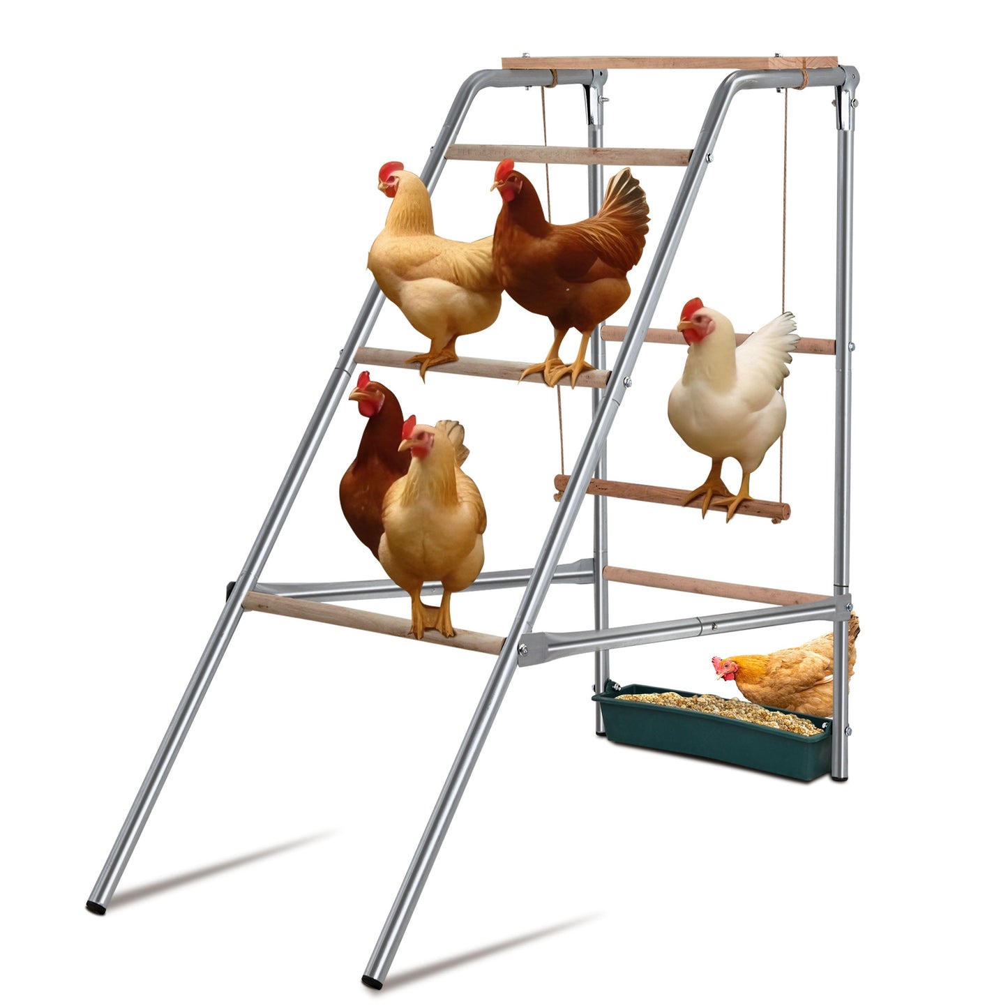 ZephyPaws Outdoor Chicken Coop Roosting Perch, Farm Roost Toys for Chicks, Chicken Toys for Coop Accessories for Backyard Poultry, Easy to Assemble & Clean(42'L x 19'W x 39.5'H)