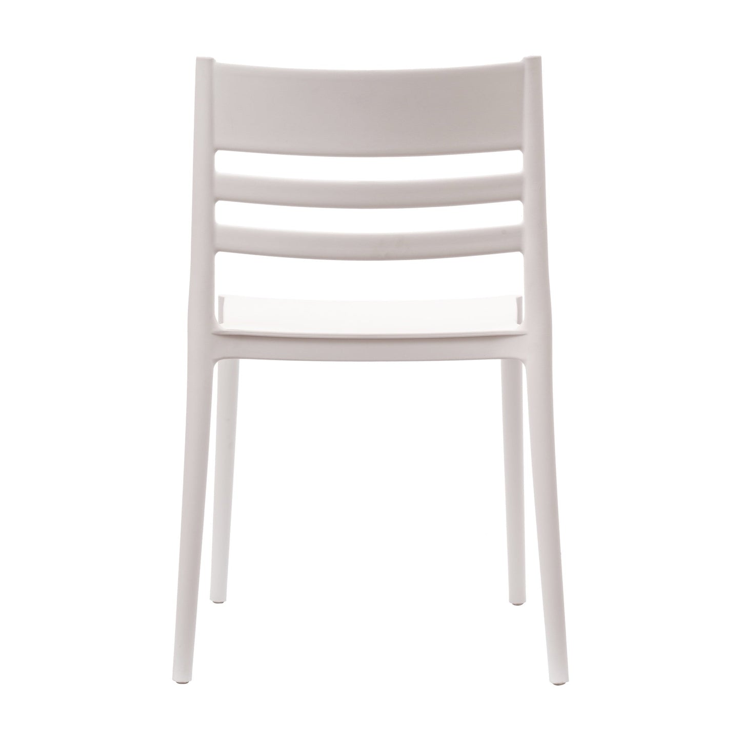 Flash Furniture Indoor-Outdoor Stacking Patio Chair with Slatted Backrest, Commercial All-Weather Resin Chair in White