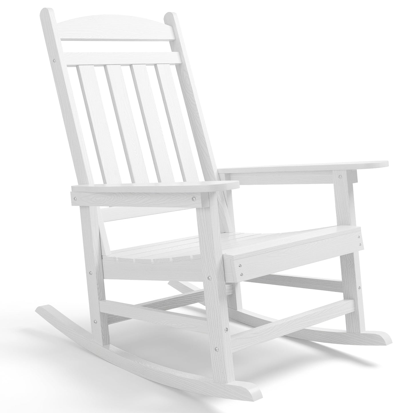 Outdoor Rocking Chair Set of 2, Lofka Patio Rocking Chair with Waterproof, | Porch Rocker | Oversized Rockers | 32" High Back | 380lbs, White