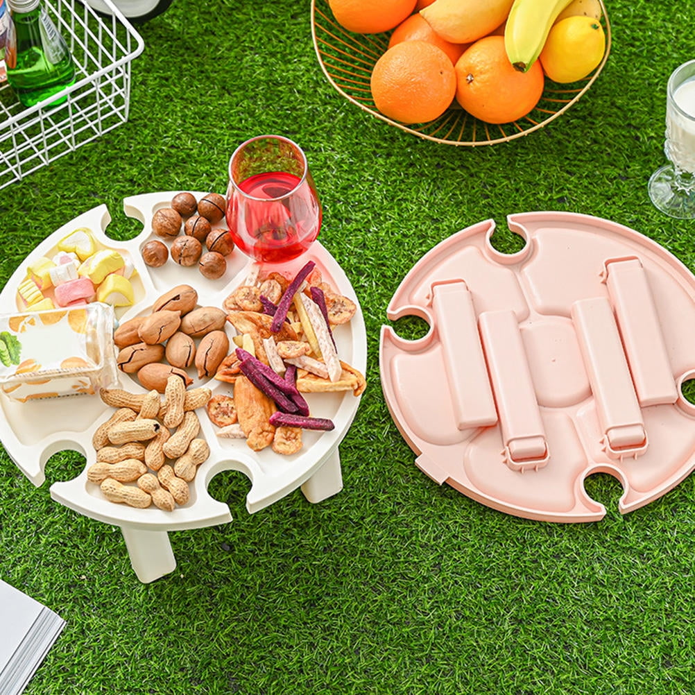 Raindrops Square Pink Plastic Table 1Pcs 11.8X11.8X5.5In Picnic Style Outdoor Furniture