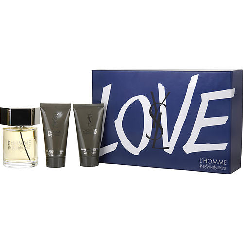 L'Homme Yves Saint Laurent By Yves Saint Laurent Edt Spray 3.3 Oz & Aftershave Balm 1.6 Oz & All Over Shower Gel 1.6 Oz (Love Ed