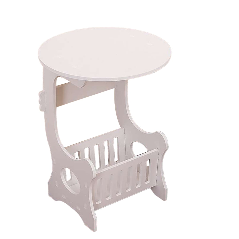 TAILTOSS Modern Accent Table Mini Coffee Table Bamboo with Snack Holder for Sofa Bed Side Use 1Pcs 18.47X14.15X9.43in