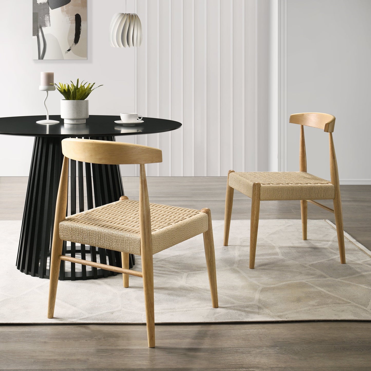 XDECO Wooden Dining Chairs 2-Pack for Indoor Outdoor Living Room Bedroom