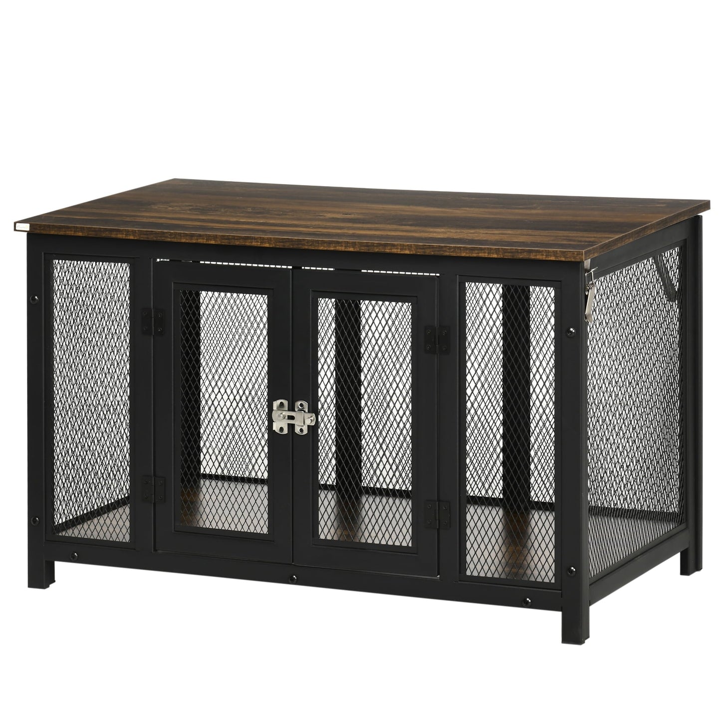 Noaman Furniture Style Dog Crate with Openable Top, 35.5" L x 19.8" W x 22" H, End Table Pet Kennel for Small Dogs Indoor, Spacious Interior, Brown