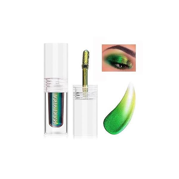 MAKI YIKA Glitter Liquid Eyeshadow Chameleon Metallic MultiColor Shifting Long Lasting Multichrome Holographic Eye Topper Glitters (#6 Aurora)