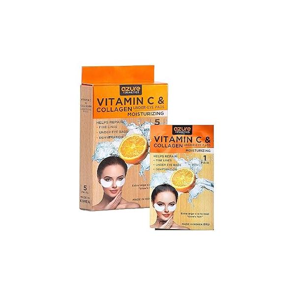 AZURE Rose Gold Luxury Anti Aging Under Eye Pads - Lifting, Smoothing & Hydrating Mask Patches Reduces Fine Lines, Wrinkles, Dark Circles Puffiness Skin Care Made in Korea 10 Pairs