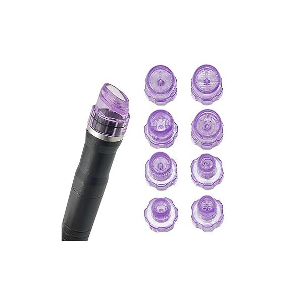 Elitzia Plastic Hydro Dermabrasion Microderma Heads Facial Aqua Peel Tips Water Peeling Caps Care Skin Cleaning Tool Beauty Machine Replacement Spare Parts 8pcs Per Set （Capri Blue）
