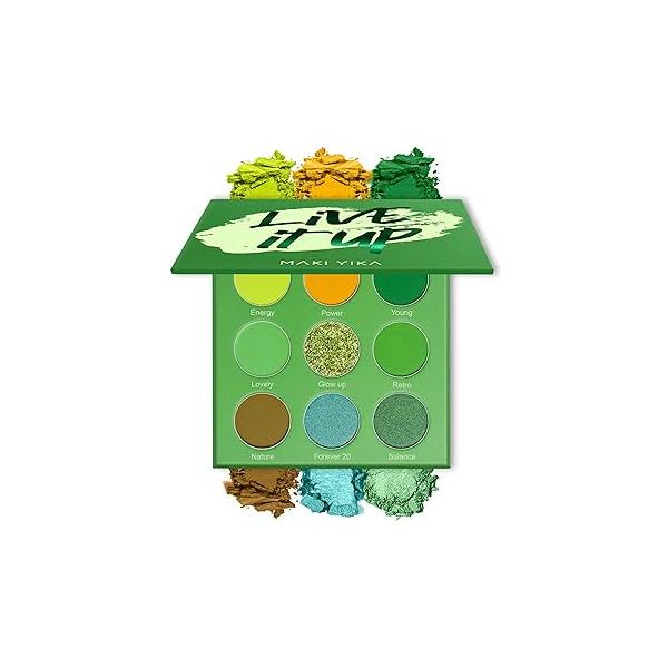 MAKI YIKA Black Grey Smokey Eyeshadow Palette, Matte White Gray Silver Smoky Eye Shadow, 9 Colors Long Lasting Makeup For Goth Look