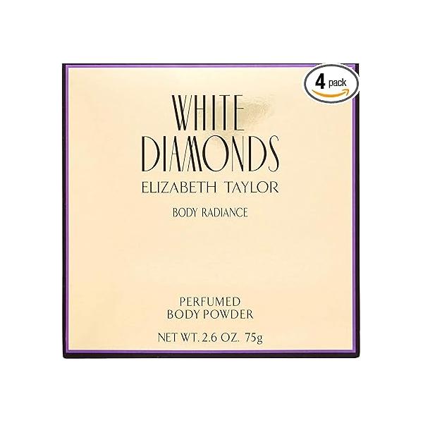 Elizabeth Taylor White Diamonds Body Radiance Perfumed Powder 2.60 oz (Pack of 4)