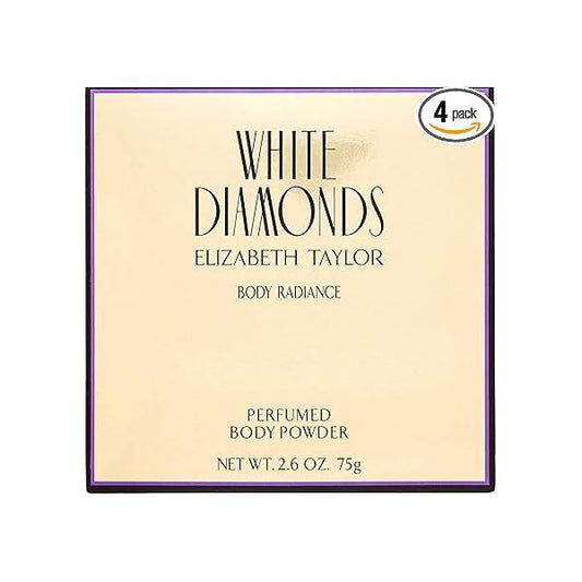 Elizabeth Taylor White Diamonds Body Radiance Perfumed Powder 2.60 oz (Pack of 4)