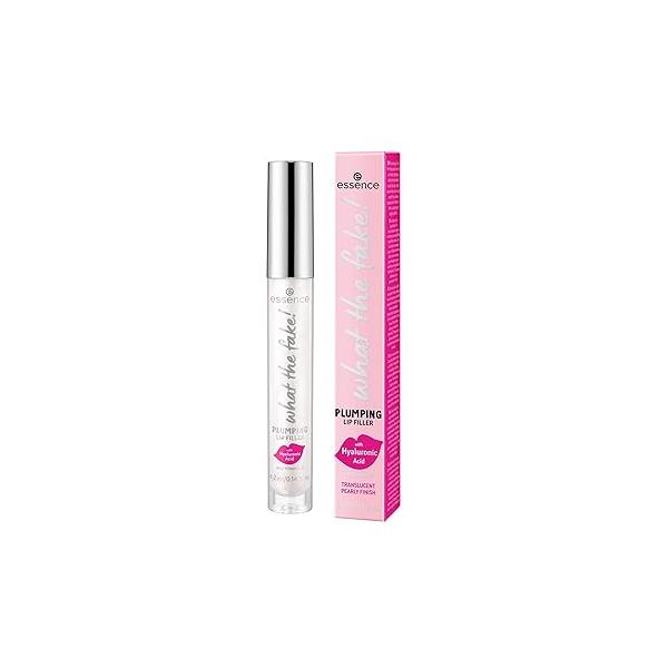 essence | What the Fake! Extreme Plumping Lip Filler (02 Ice Baby) Glossy, Non-Sticky Finish with Peppermint Oil, Hyaluronic Acid, & Vitamin E Vegan Cruelty Free