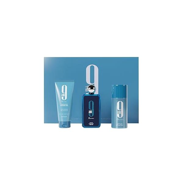 Afnan 9 Am Dive Perfume Gift Set - Eau De Parfum (3.4 Oz), Shower Gel (5.0 Deodorant Oz)