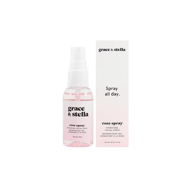 grace & stella Award Winning Rose Water Facial Spray (240ml) - Vegan for Face Rosewater Toner Hydrosol Mist
