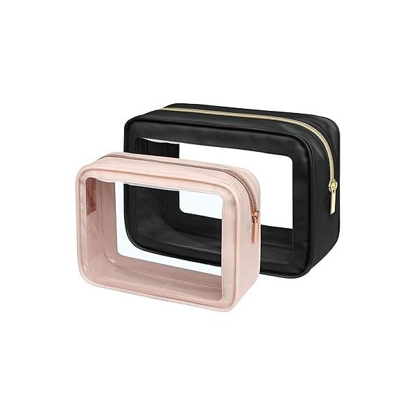 PACKISM TSA Approved Toiletry Bag - Upgrade Color-Edged Clear Makeup Bags, Bags For Traveling Fits Various Storage Needs