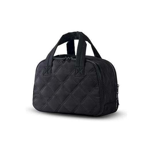 Travel Toiletry Bag - Large Lightweight Makeup for Women, Wide-open Puffy Cosmetic Organizer with Dry-Wet Separation, Luggage Strap & Handle Easy Travel, Gym, Essentials (WHITE)