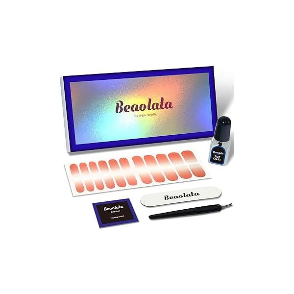 Nail Polish Strips, 44 Wraps, Stickers, Gel Easy Apply& Remove, Long Lasting, Salon Quality (Upside Red&Black&Gold)