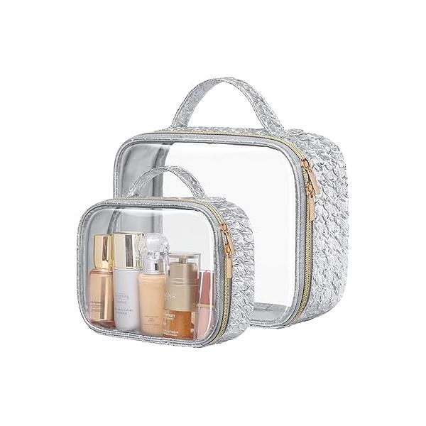 PACKISM TSA Approved Toiletry Bag - Upgrade Color-Edged Clear Makeup Bags, Bags For Traveling Fits Various Storage Needs