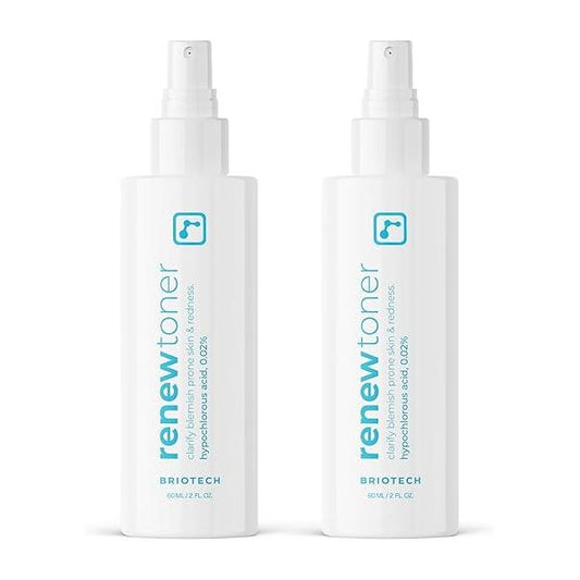 BRIOTECH Skin Renew Toner, Hypochlorous Acid Spray Topical for Face and Skin, Minimize Appearance of Blemishes, Soothing Mist Redness & Bumps, 4 fl oz