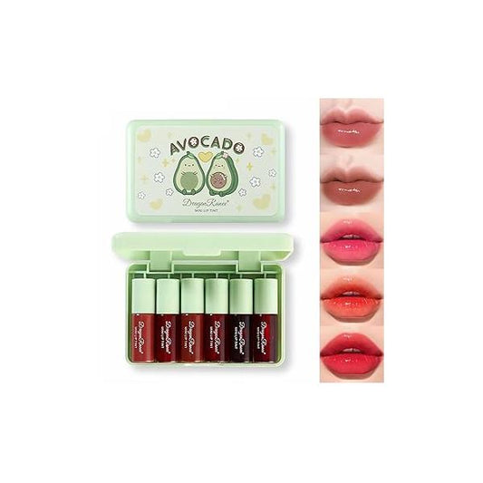 Miniling 6-Color Korean Lip Tint Set - Watery, Velvet Matte Lipsticks for Lips and Cheeks Long-Lasting, Non-Stick, Shimmery
