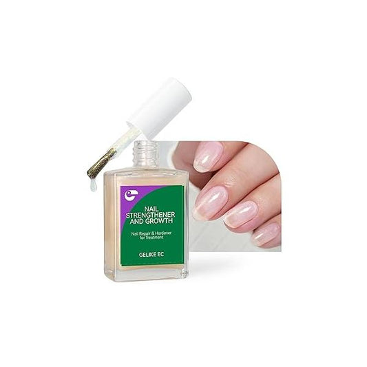 Gelike EC Nail Growth Strengthener for Woman: Nude Blush 6 in 1 Natural Hardener Extra Strong and - Polish Weak Damaged Nails