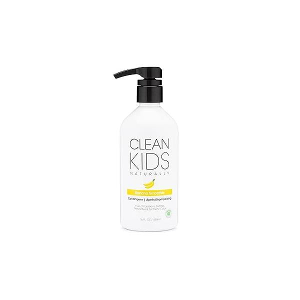 Clean Kids Naturally Conditioner, 16 oz (1 Bottle), EWG Verified (16 Fl Oz (Pack of 1), Banana)