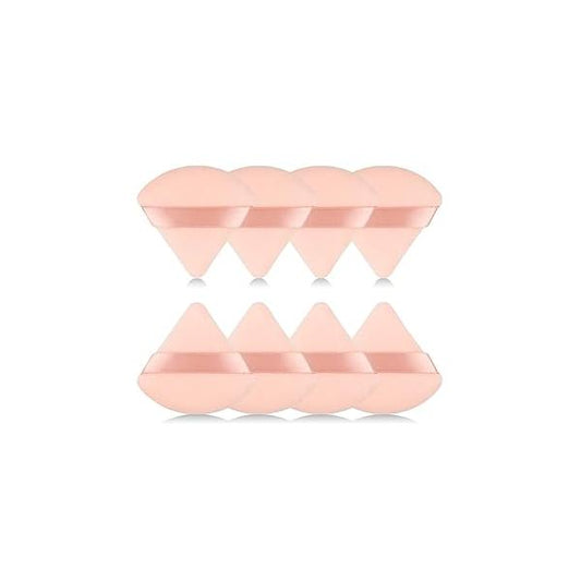 8Pcs of Triangular Powder Puff Makeup Sponges, Made Super-soft Velvet, Designed for Contouring, Eye, and Corner, Beauty Blender Foundation Mixing Container.(Black)