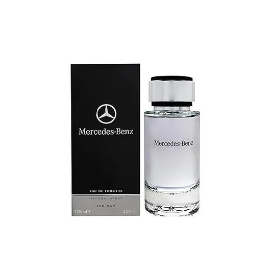 Mercedes-Benz Cologne for Men - 4 Fl Oz Eau De Toilette Perfume Spray Man Woody & Musky Scent Luxury Long Lasting Fragrance with Notes Of Violet leaves, Cascalone Vetiver