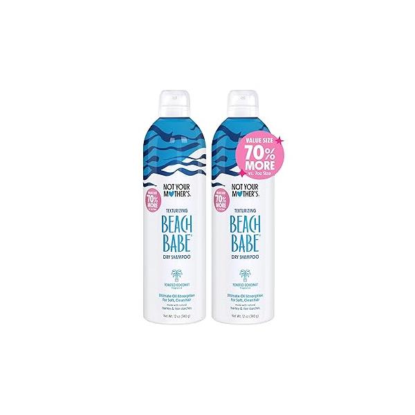 Not Your Mother's Beach Babe Jumbo Dry Shampoo (2-Pack) - 12 oz Instantly Absorbs Oil While Creating Effortless Sea-Tossed Texture