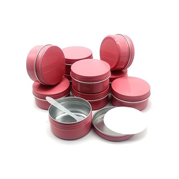 10ml Aluminum Tin Jar, Refillable Makeup Containers 10g Screw up Lid Small Round Container Bottle for Cosmetics, Lip Balm, Cream, Toner, Eyeshadow, Candle, Tea, Beads, 24 Pack Tins