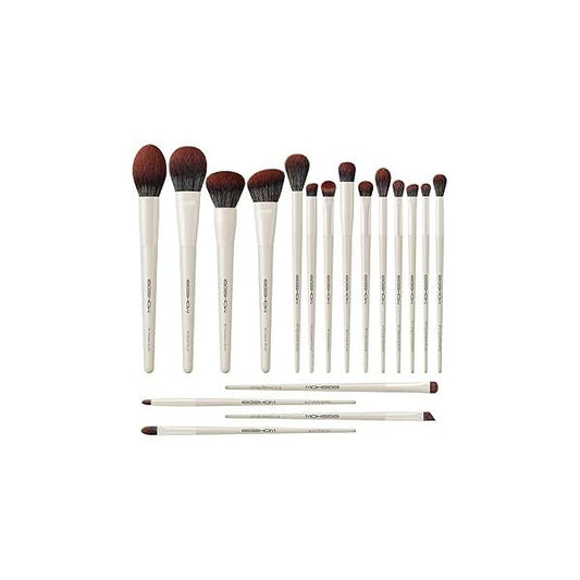 EIGSHOW Makeup Brushes 18pcs Professional Brush Travel Set with Eco Cylinder 2Cups Holder, Premium Synthetic Foundation Powder Concealer Blush Blending Eye Lip Kit - Cruelty Free
