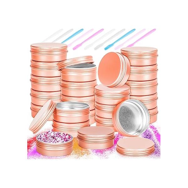 MotBach 16 Pack 1oz Tin Jars, 30ml Metal cans, 1Ounce Aluminum tin can jar Containers with Screw Lid for Lotion Bars, Toiletries, Creams, Samples, Makeup Cosmetic, Spices, Salve, Balms, Beard Balm