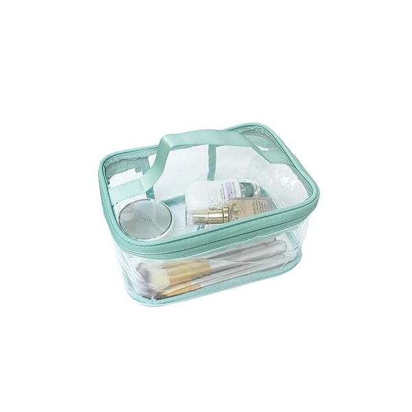 Toiletry Bag Makeup Cosmetic Clear Portable Waterproof Transparent Travel Storage Pink