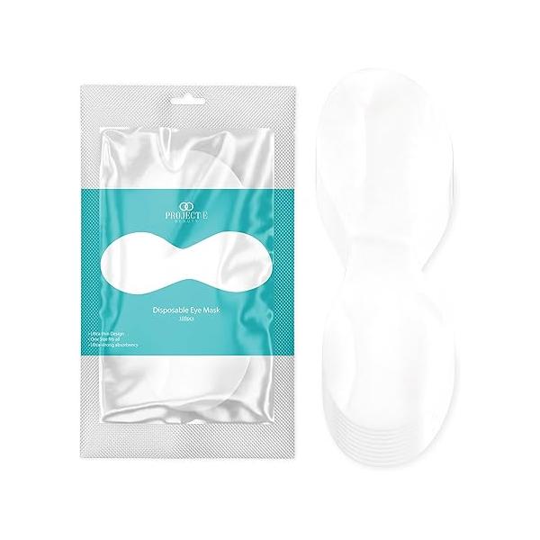100pcs Disposable DIY Non-Woven Eye Mask Paper by Project E Beauty | Cotton Care for Skincare & Spa Salon Use Cosmetic Facial Toner, Serum, or Lotion (100, Shaped)