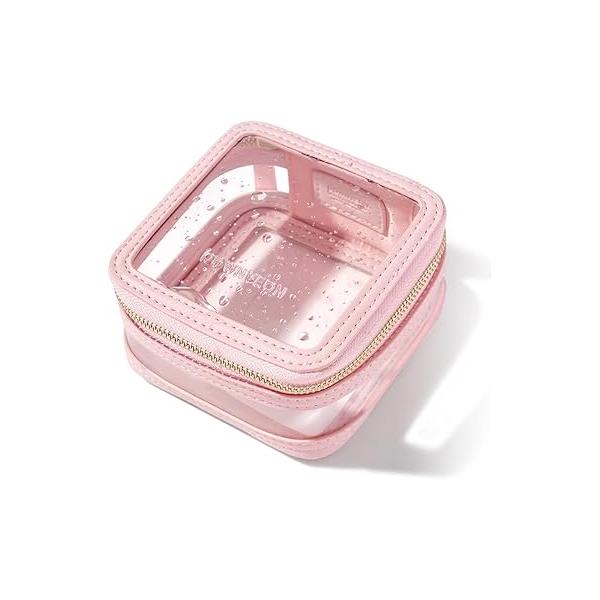 ROWNYEON Clear Makeup Case Toiletry Bag Multipurpose Travel Train Portable Cosmetic Organizer Transparent Storage