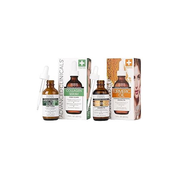 Advanced Clinicals Collagen Serum For Face | Visible Anti Aging Peptide + Hyaluronic Acid Moisturizer Improves Look Of Wrinkles, Dry Skin, & Fine Lines, No added Fragrance, 1.75 Fl Oz