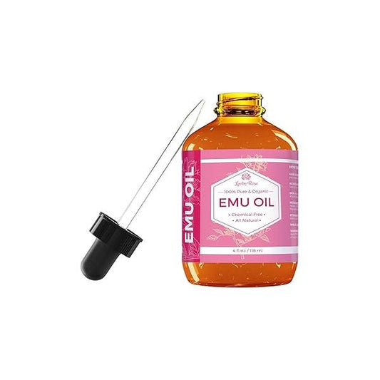 Leven Rose Emu Oil, 100% Pure Natural Hair Strengthener Anti Aging Skin Moisturizer 4 oz