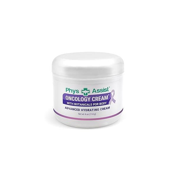 PhysAssist - Oncology Body Cream with Botanicals, 4 oz. Soothing and Hydrating to Stressed Skin. Made Oils of Lavender, Calendula, Peppermint. Non-Irritant, Clinically Tested.