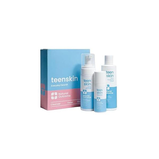 Teen Skin Care Kit 3-Step | Acne Face Wash Regimen Wash, Toner, & Moisturizer Perfect for Teens Preteens Kids Looking to Prevent 3 Pc by Natural Outcome