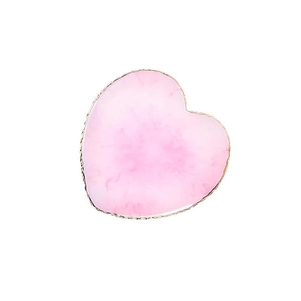 Resin Nail Art Palette Mixing Polish Color Plate Golden Edge Holder Display Board Heart Shape Cosmetic Tools