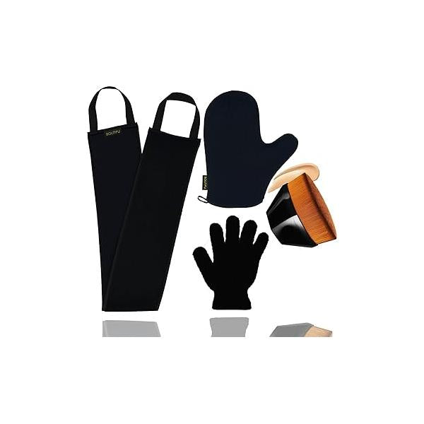 Self Tanner Face Applicator Sunless Tan Flat Top Kabuki Tanning Brush with 200,000 High Density Ultra Soft Nylon Bristles, Black