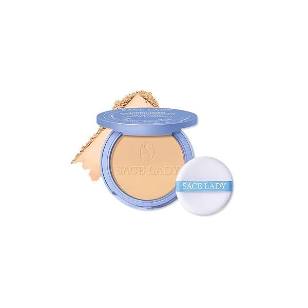 SACE LADY Face Powder Waterproof Sets Makeup, Controls Shine, Smooth Fine Lines for Flawless Lightweight Finish, Long Lasting Matte Compact Setting Cosmetics Cruelty-free, 0.35oz (#02)