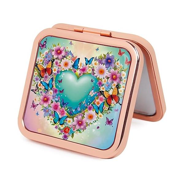 Magnifying Compact Cosmetic Mirror 2.8 Inch Square Handheld Travel Pocket Makeup