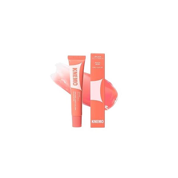 LipLock Jelly Serum for Dry Lips, Long-Lasting, Hydrating, Plumping, Glossy Mask with Rose PDRN, Carrot Collagen, Pillow Peptide, Moisturizing Tinted Lip Balm. (Pink Flan)