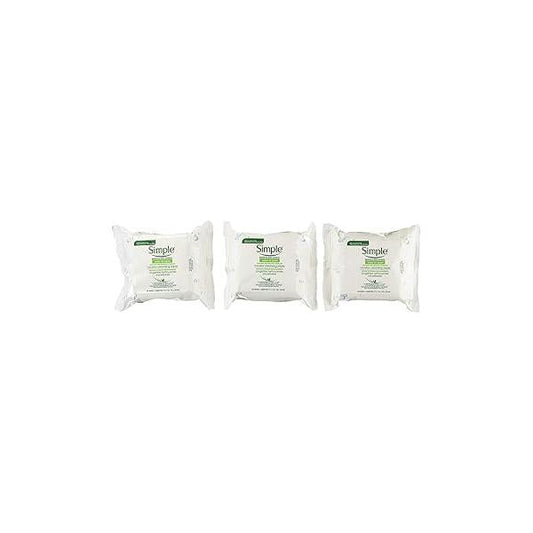 Simple Kind to Skin Cleansing Wipes Micellar 4 Count Gentle and Effective Makeup Remover Free From Color Dye, Artificial Perfume Harsh Chemicals 25