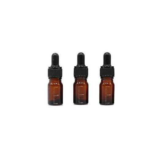 3 Pcs 5ml 0.17oz Empty Refillable Amber Glass Graduated Dropper Bottle Essential Oil Cosmetics Elite Fluid Container Jar Pot Holder with Pipette