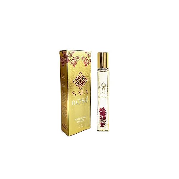 SAFA Rosé Oil - Organic Rose Essential for Face, Body, Hair, Nails & Aromatherapy | After Shower Body Skin Moisturizer Natural Scented Perfume Women 4 Fl Oz